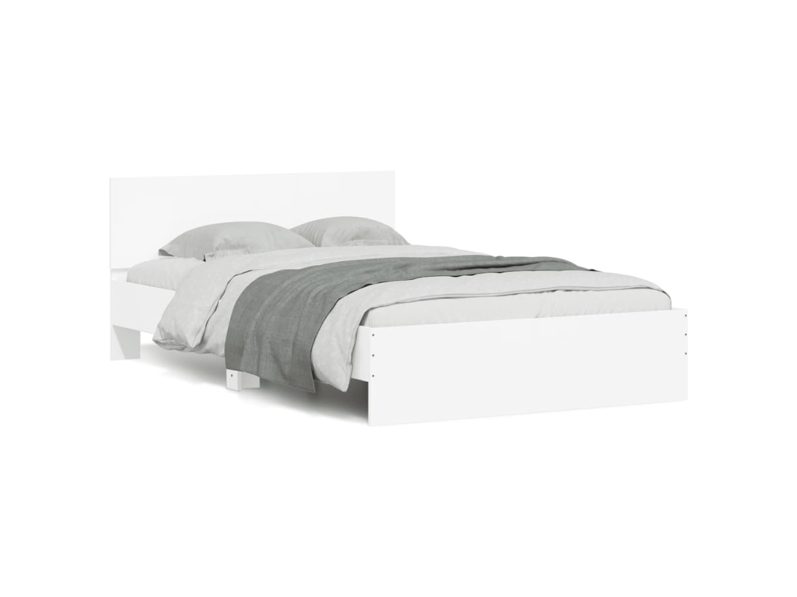 Bed Frame, Bed Frames Vidaxl Branco Madeira Processada (120 X 200 Cm)