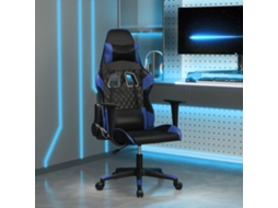 Vidaxl Cadeira Gaming De Massagens Couro Artificial Preto E Azul