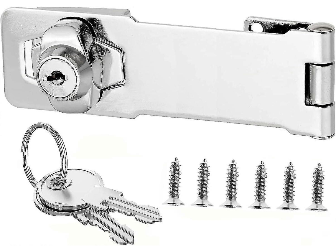 Fechadura De Hasp Com Cadeado, Trinco De Porta Para Armários, Móveis, Caixa De Correio E Closet, Com Chaves Iguais, 3 Polegadas - Dd