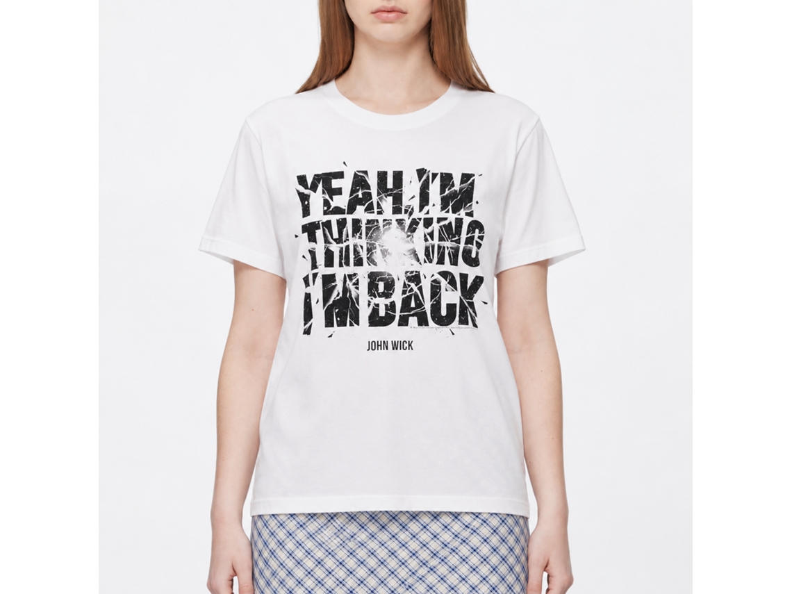 Rockinstone John Wick Explosive Text White Adult T-shirt Size:xxxl