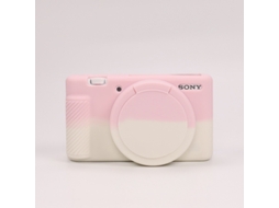 Capa para Sony Zv1 Capa de Silicone À Prova de Choque para Câmera CUICH (branco rosa)
