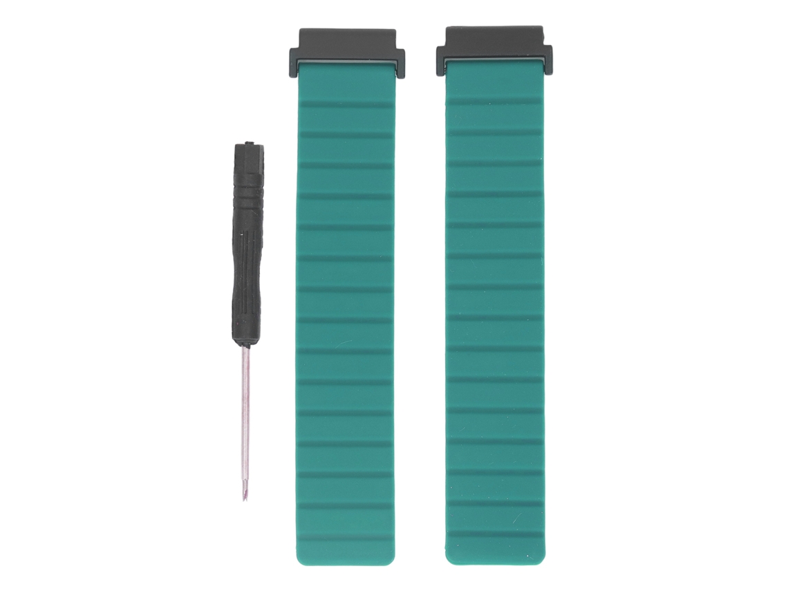 Cinto De Relógio De Silicone Magnético Ajustável Para Garmin Forerunner 955 Verde Od