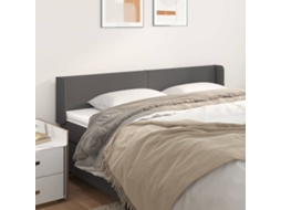 Vidaxl Cabeceira Cama Abas Couro Artificial 183x16x78/88 Cm Cinzento