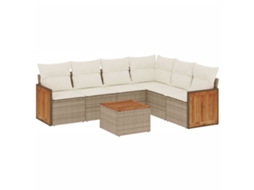 Garden Sofa Set, Garden Sofa Sets Vidaxl Bege Rattan / Vime (n/a)