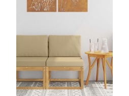 Vidaxl Conjunto De Sofás Para Exterior Branco E Bege 59 X 63 X 73 Cm