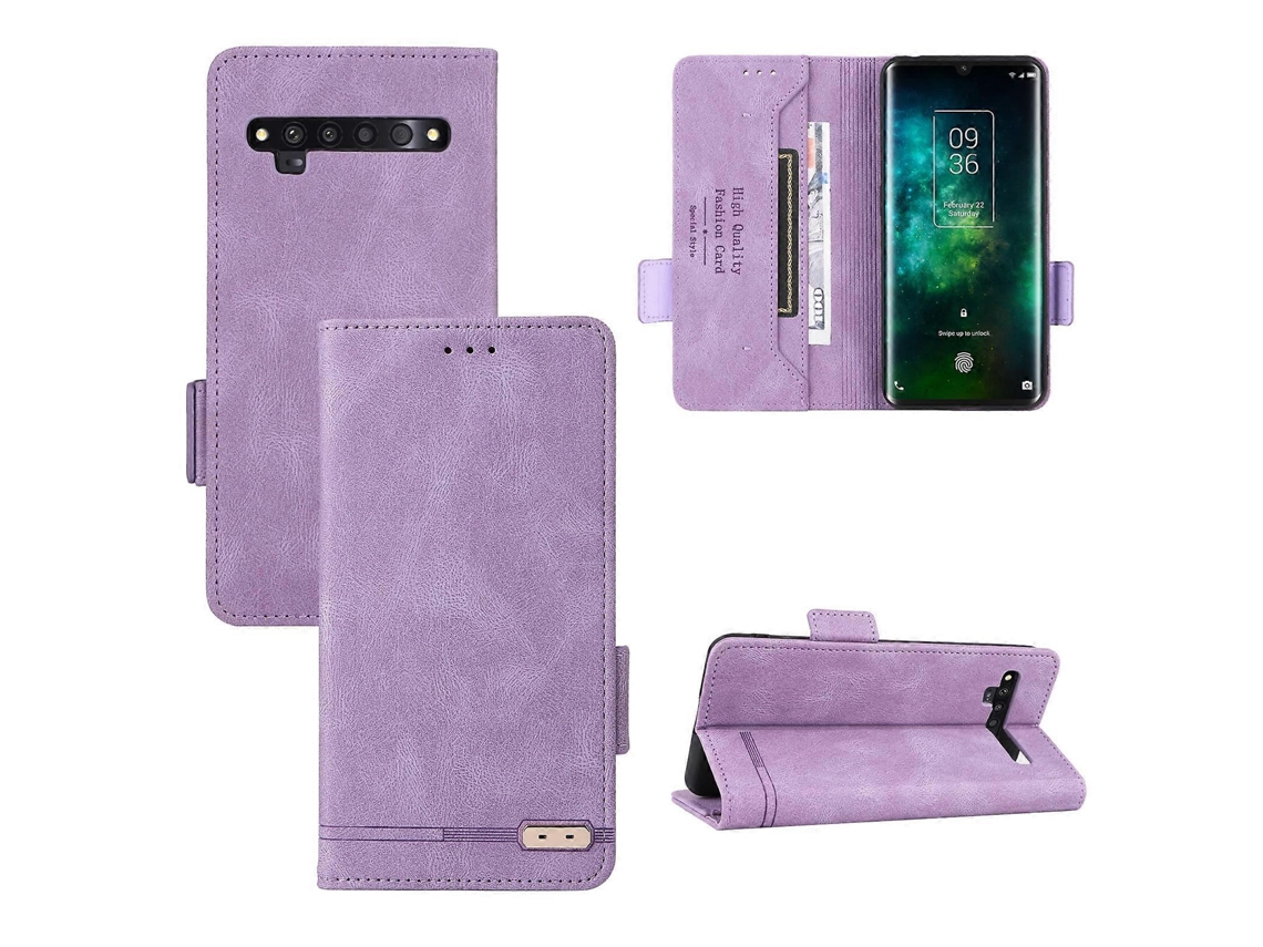 Capa De Couro Flip Com Fecho Magnético Para Tcl 10 Pro