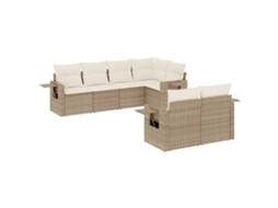 Garden Sofa Set, Garden Sofa Sets Vidaxl Bege Rattan / Vime (n/a)