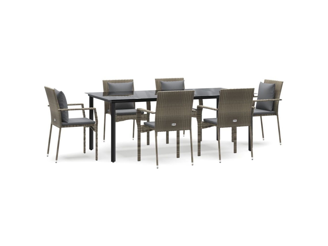 Garden Dining Set, Garden Dining Sets Vidaxl Cinzeto Rattan / Vime (200 Cm Table Length)