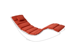 Almofada Para Espreguiçadeira Beliani Brescia Premium De Poliéster Vermelho 180x60x5