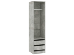 Conjunto 1 Wardrobe, Wardrobes Vidaxl Cinzeto Madeira Processada (50 X 50 X 200 Cm)