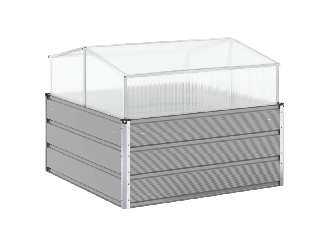 Conjunto 1 Vaso De Jardim Vidaxl Cinzento-claro Aço (100 X 100 X 77 Cm)