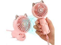 Quantidade Fornecida Duas Peças Mini Ventilador Portátil Com Bateria Recarregável E 3 Velocidades, Pequeno Ventilador Elétrico Pe Slowmoose