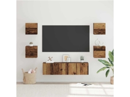 Vidaxl Conjunto de Móvel de Tv 6 Pcs Madeira Antiga Madeira Processada