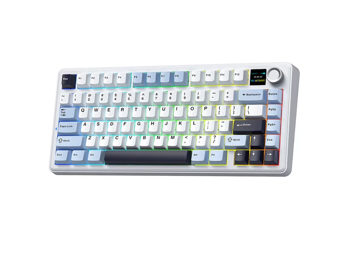 Teclado Mecânico Aula F75 Max 75% Gasket Ecrã Tft Rgb Tri-modo Hot-swap