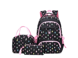 Mochila Escolar, Estampada Para Estudantes Do Ensino Fundamental, Preta, 19 Polegadas