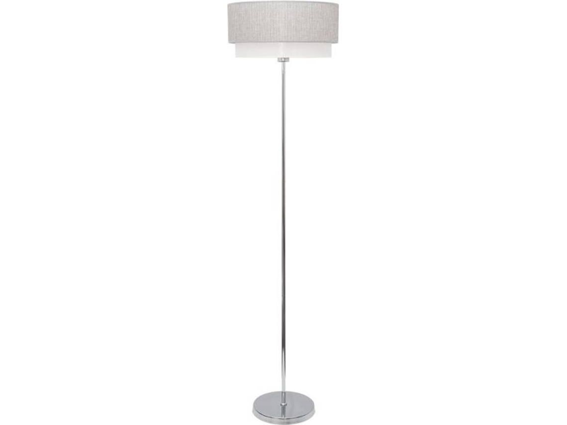 Candeeiro de Pé FABRILAMP Kenya (Cinzento - E27 - Máx. 60W - Tecido)