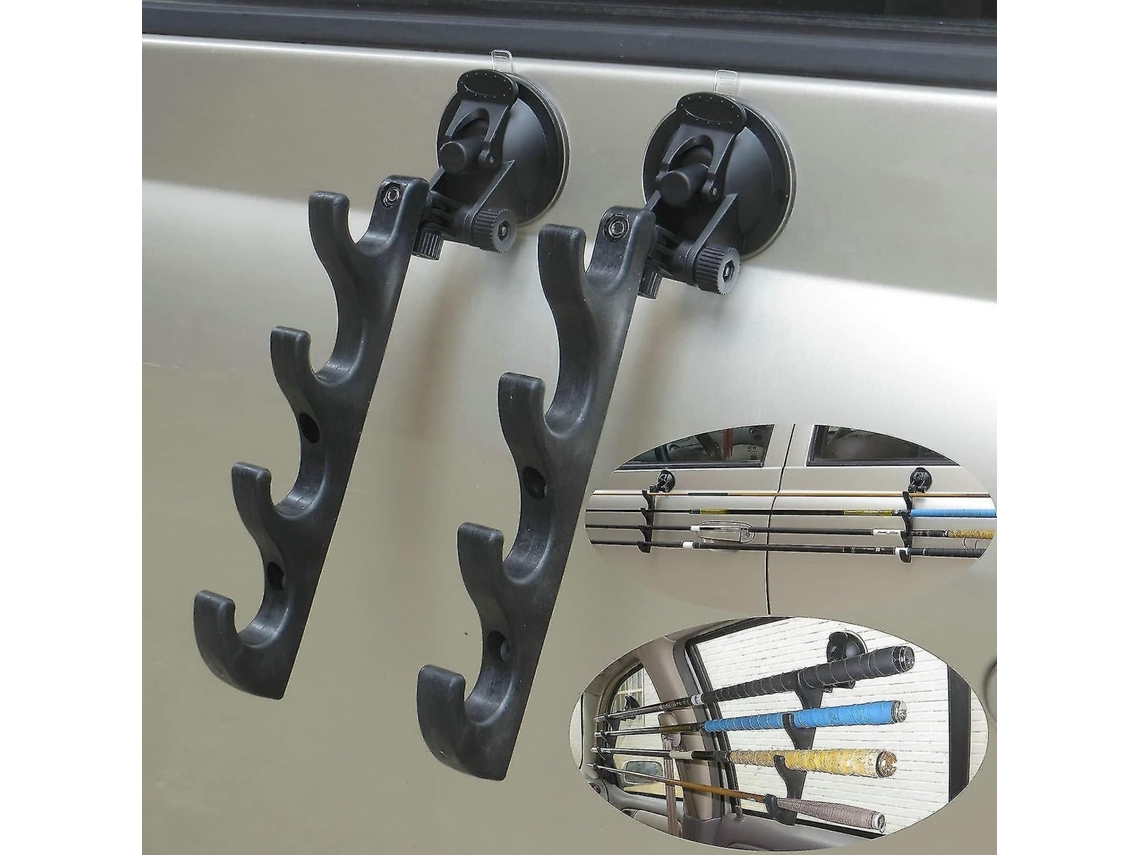 Suporte Horizontal Ajustável 4 Canas Pesca com Ventosas para Carro, Camião, Suv, Barco ou Vidro Liso S/MARCA