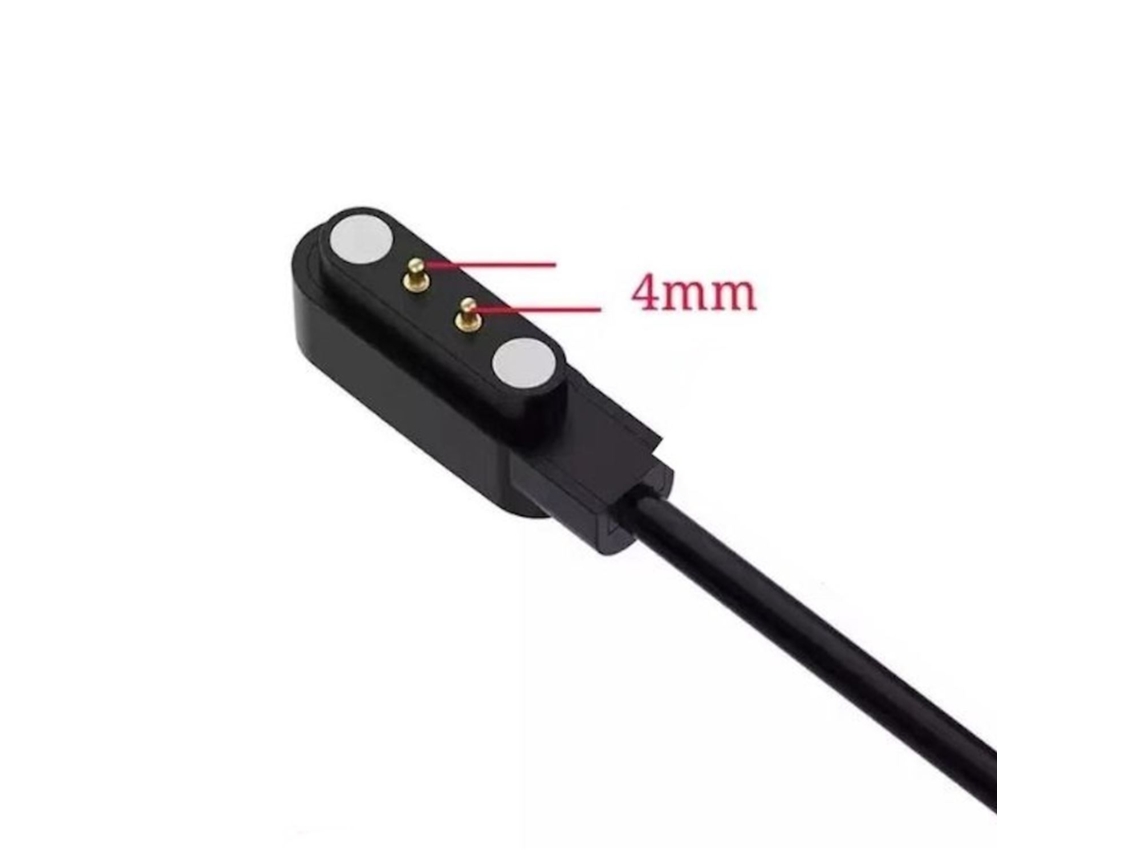 Cabo de Alimentação IWEAR Ch2 Usb Universal de 1 M para Relógio Inteligente Carregador Magnético de 2 Pinos e 4 Mm