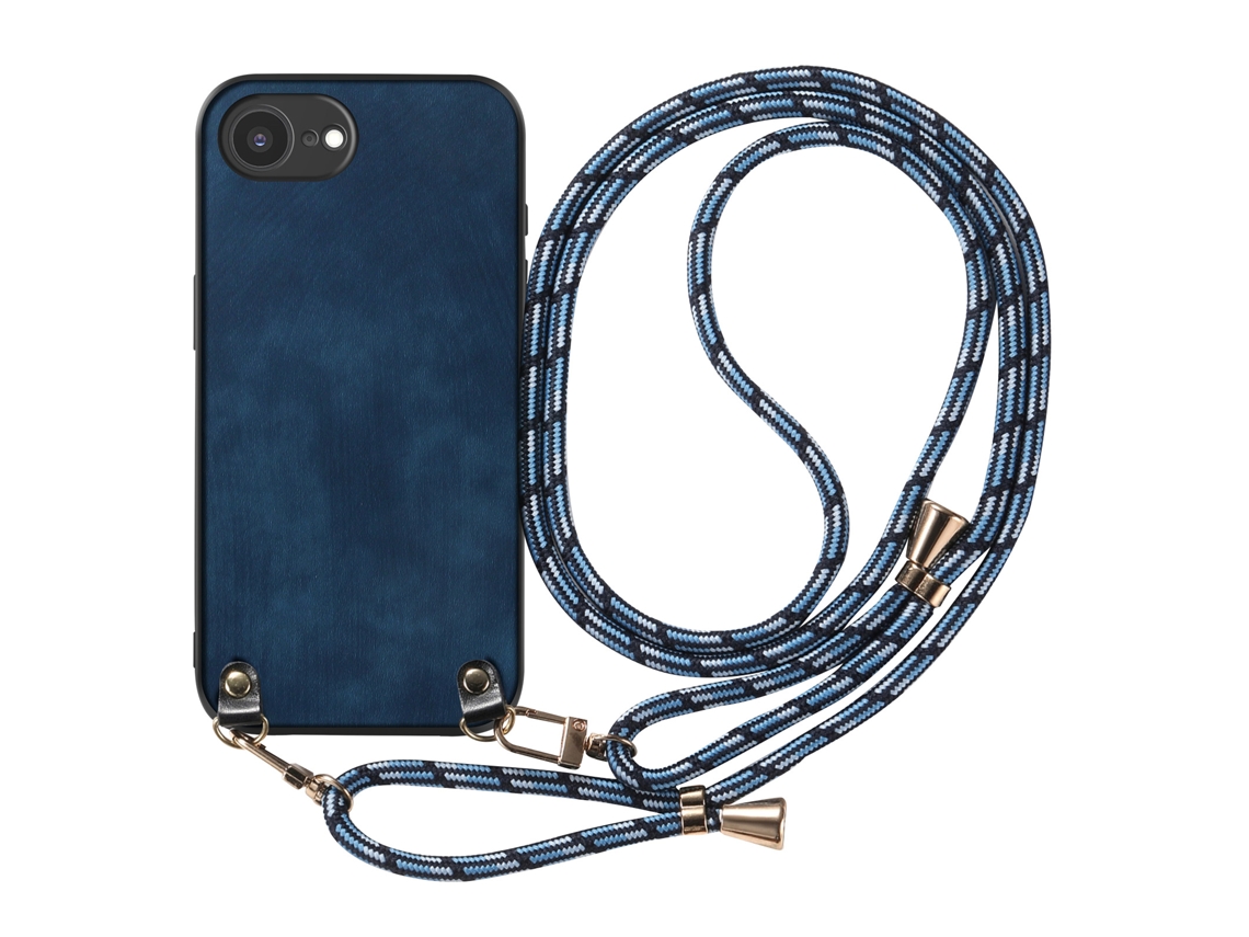 Avizar Capa Com Cordão Removível Para Iphone 16e Azul Escuro