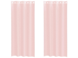 Maison Exclusive - Cortinas De Voile Com Ilhós 2 Pcs Rosa-claro 140x245 Cm