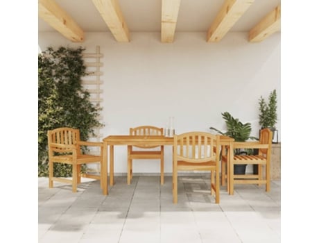 Conjunto De 5 Un De Jantar para Jardim Madeira De Teca Maciça VIDAXL