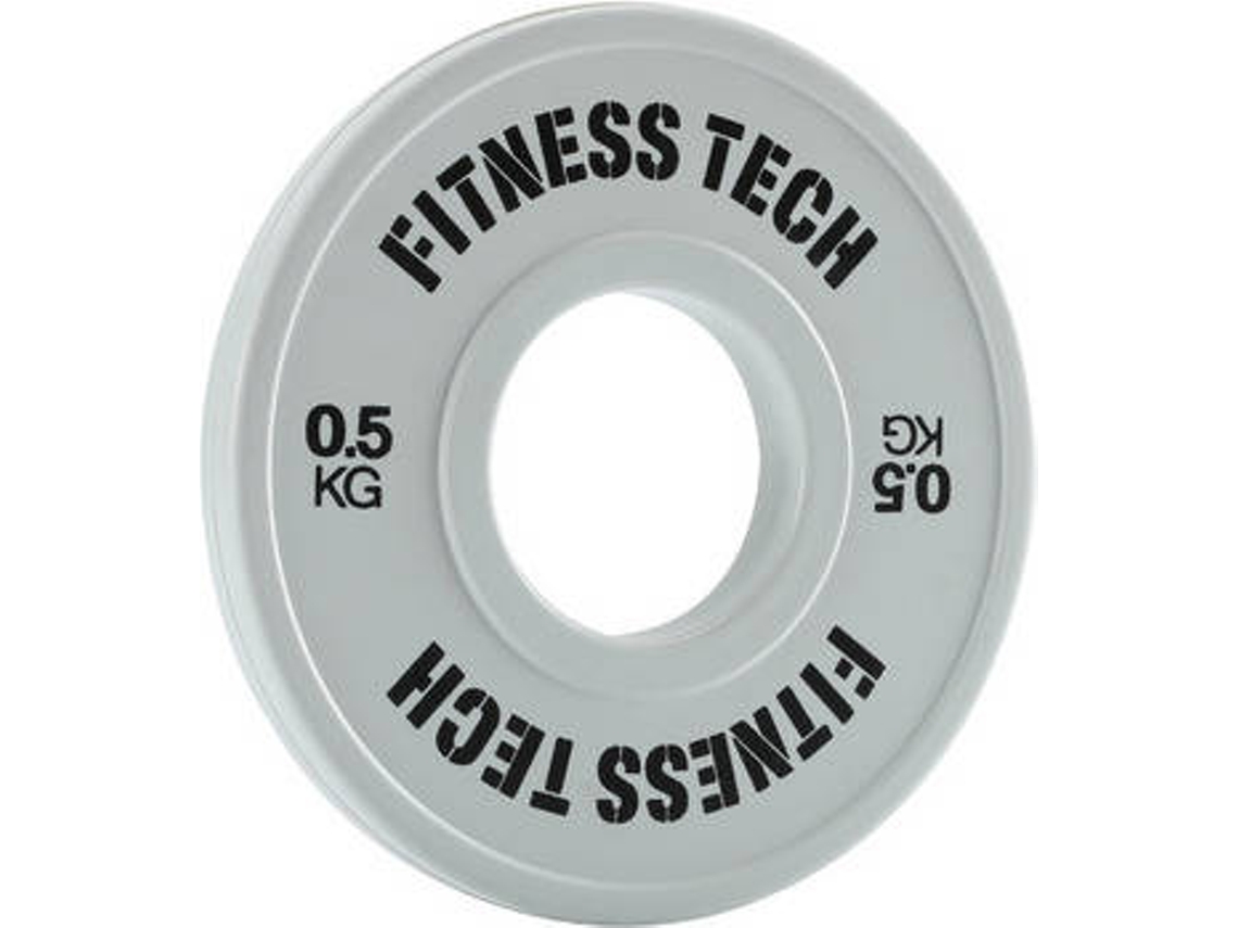 Disco de Musculação FITNESS TECH Plate Fracionário Branco (0,5 kg)