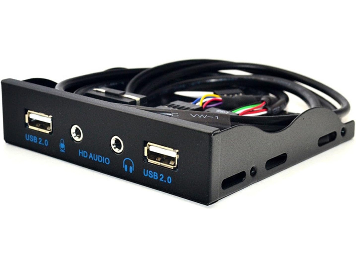 Hub Usb 2.0 De 9 Pinos Para 3,5 Polegadas Com Painel Frontal, 2