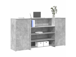 Vidaxl Balcão De Recepção 200x50x103,5 Cm Madeira Cinza Cimento