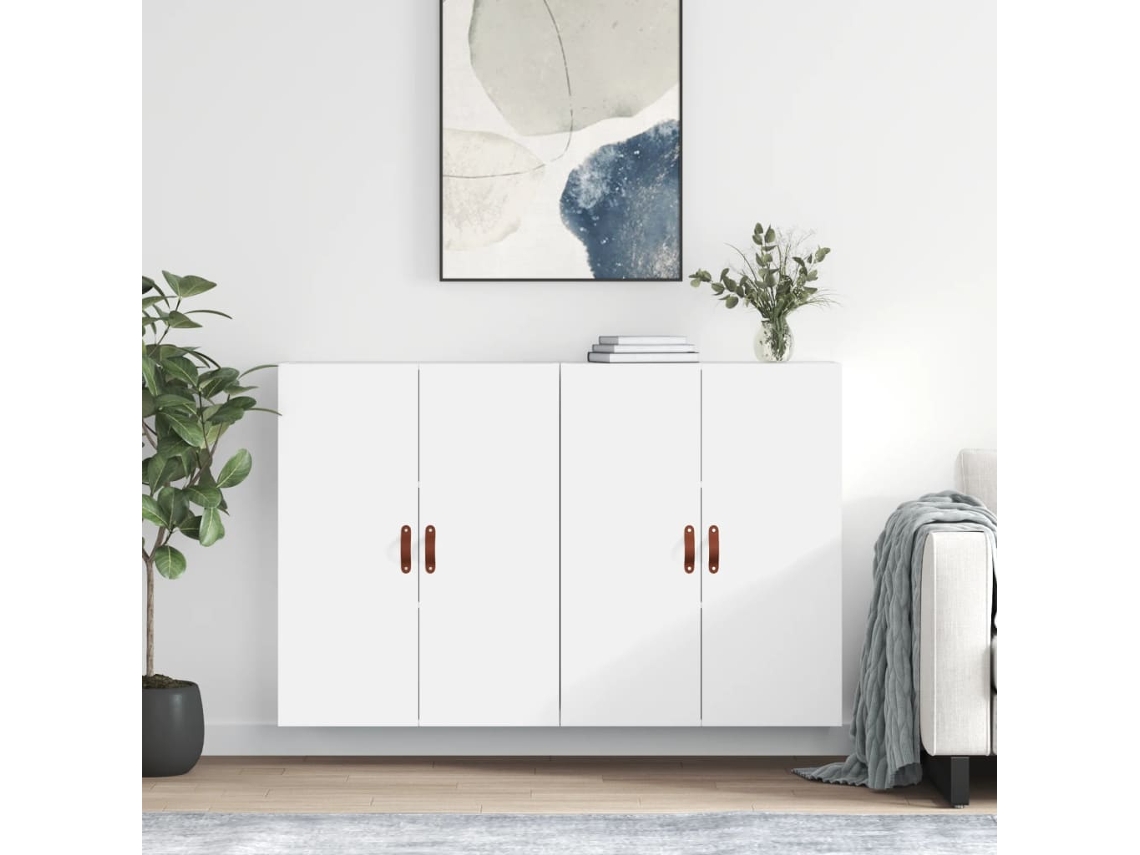 Vidaxl Armários De Parede 2 Pcs 69,5x34x90 Cm Branco