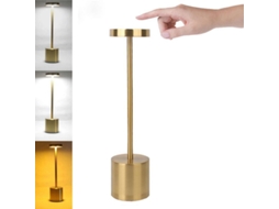 Lâmpada de Mesa Nova Line LED tocável recarregável USB dimmable sem fio ouro