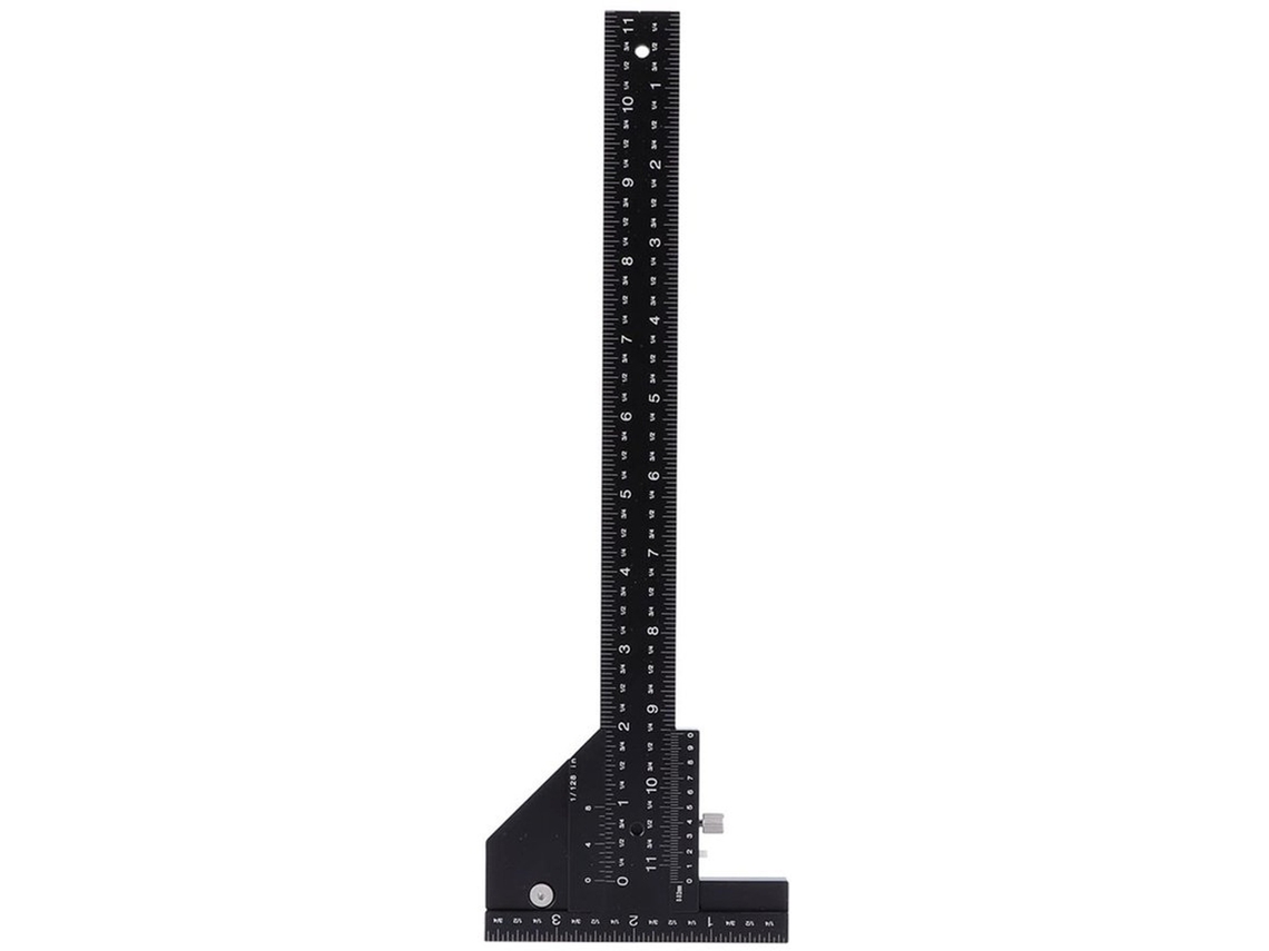 T-linhaal 30 Cm - Léguas De Alumínio - Portátil - Precisão - Mecanismo De Travamento - Materiais De Alta Qualidade - Nível
