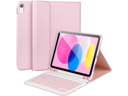 Capa Com Teclado Bluetooth Compatível Com Ipad 11/10 Geração, Suporte Integrado