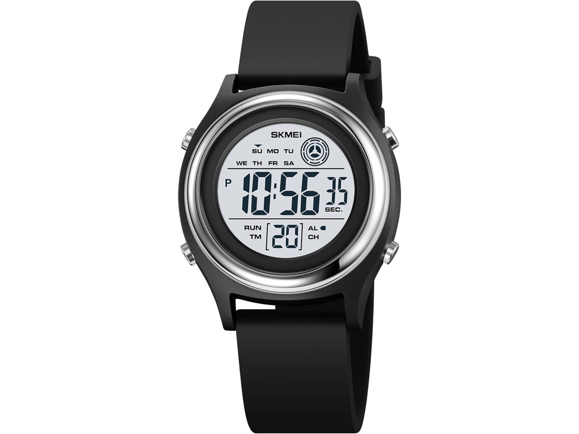 Lurelia Relógio Digital Desportivo, Visor Digital, Led, Cronómetro, Alarme, Data/calendário, 12/24h, Luminoso, Duplo Fuso/mostrador, 34,9 Mm, 13,9 Mm