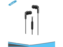3.5mm Jack Preto Prata Metal Textura Fone De Ouvido Com Fio Com Microfone Com Controle Remoto, Cabo Tpe 1,2m Beisk