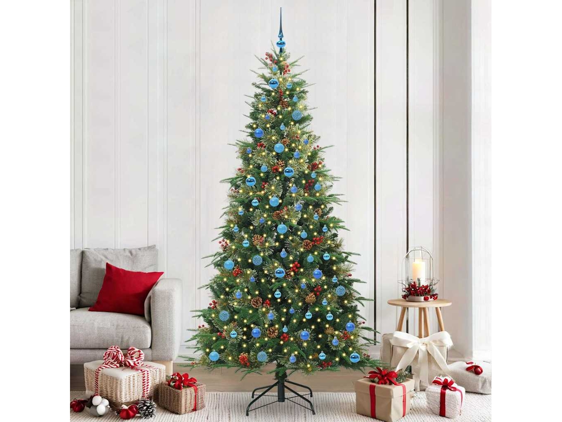 Vidaxl Árvore De Natal Articulada Artificial Verde 240 Cm Pe E Pvc
