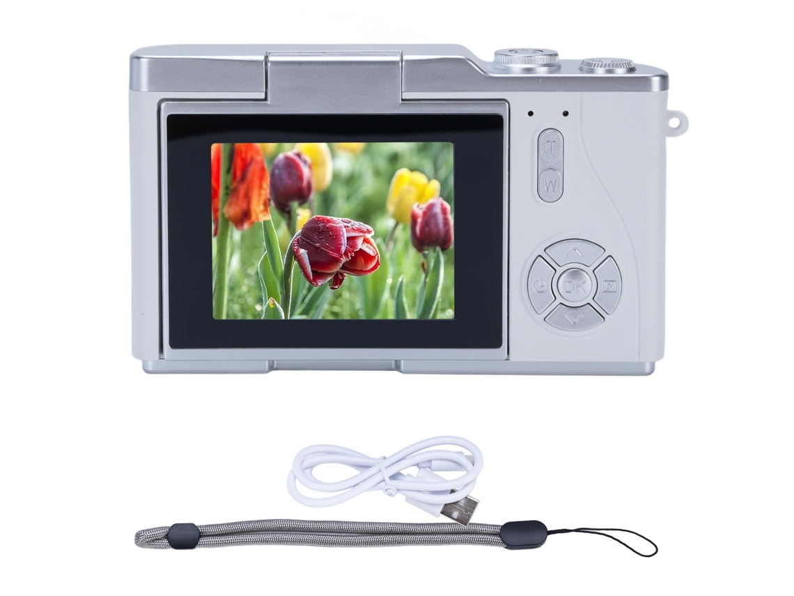 Câmera Digital De Fotografia 1080p 48mp Com Tela Hd De 2,4 Polegadas E Zoom Elétrico 8x Branco