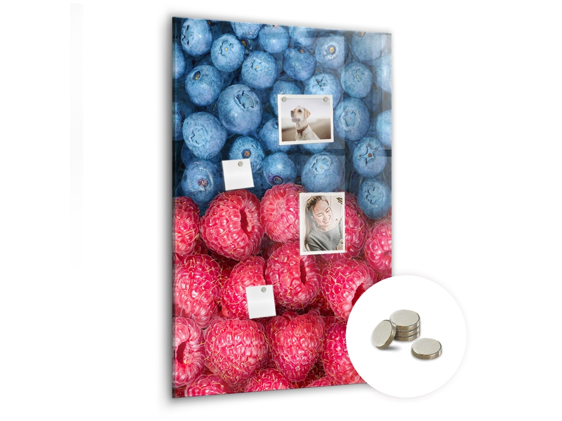 Quadro Magnético Mirtilos E Framboesas Para A Cozinha Espelharte (60x90 Cm)