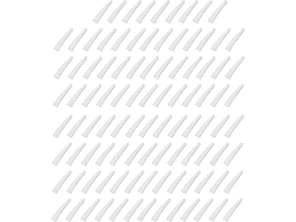 100 peças de protetores de silicone branco para pinças e prendedores curvos.