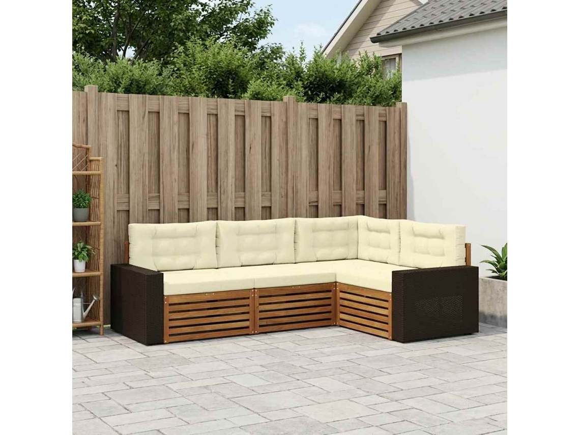 Vidaxl Conjunto De Sofás Para Exterior 4 Pcs