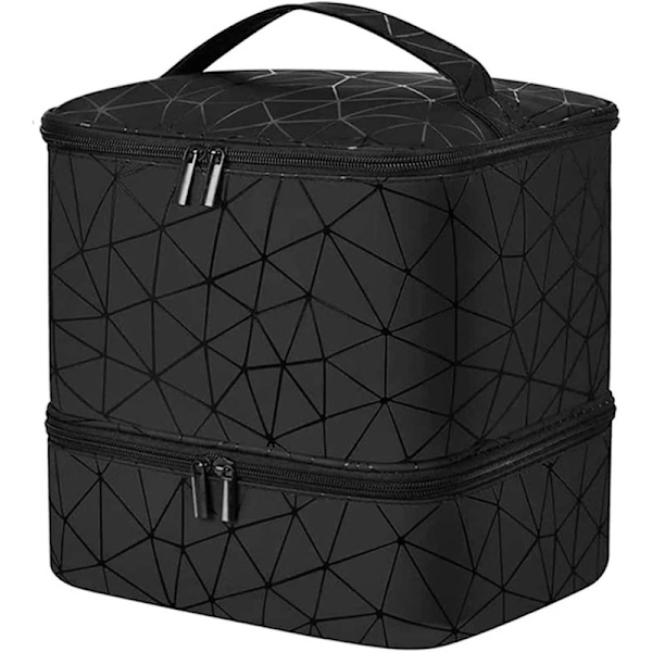 Kit De Manicure E Organizador, Estojo Para Esmaltes Com Capacidade Para 30 Frascos E Lâmpada Uv/led, Caixa De Unhas De Dupla Camada