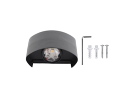 Rebe-lâmpada De Parede Led Impermeável Alumínio Preto Aplique Exterior 110‑265v Luz Quente