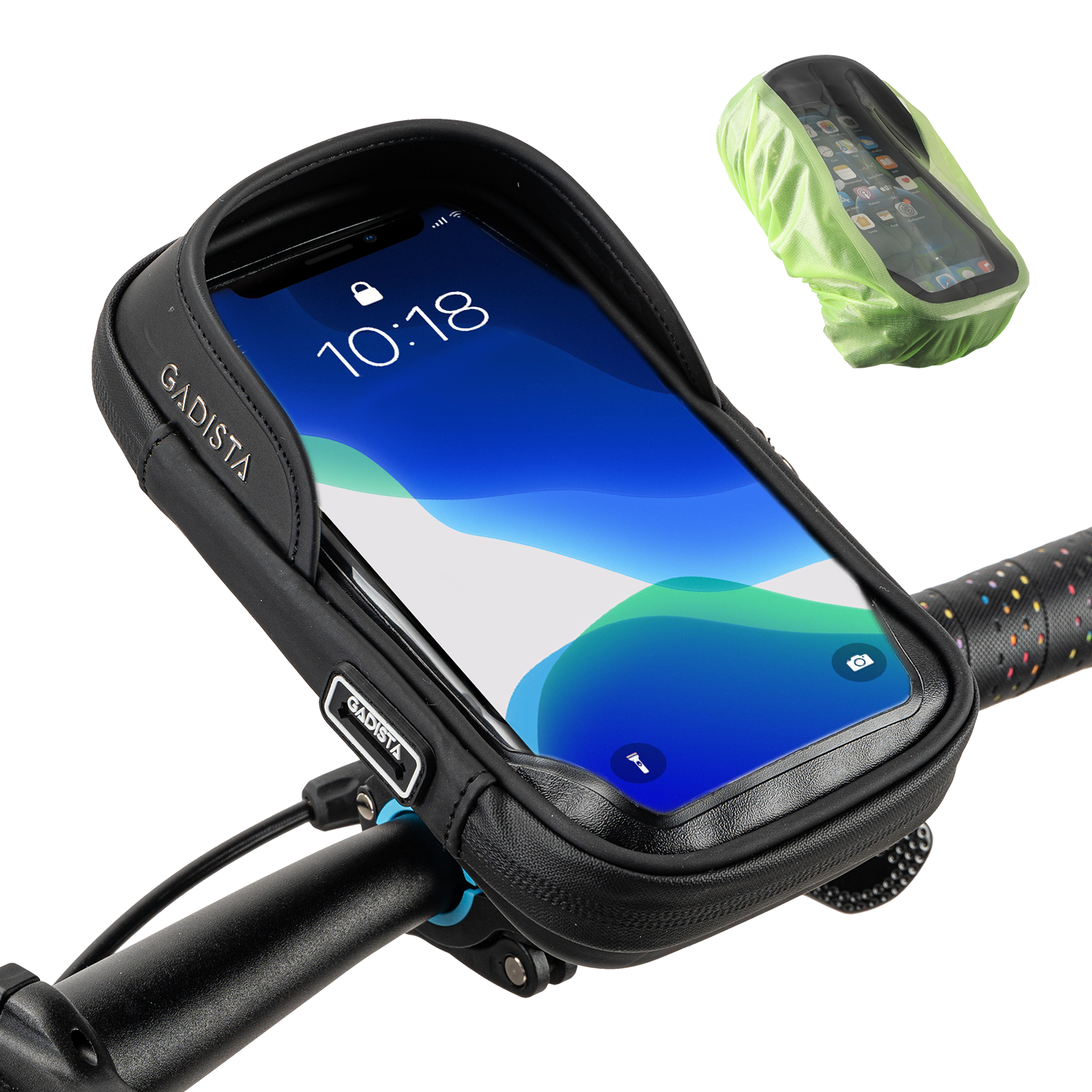 Suporte De Telemóvel Para Bicicleta Até 7 Polegadas Com Espaço De Armazenamento, Fixação Inovadora, Rotação 360° Gadista