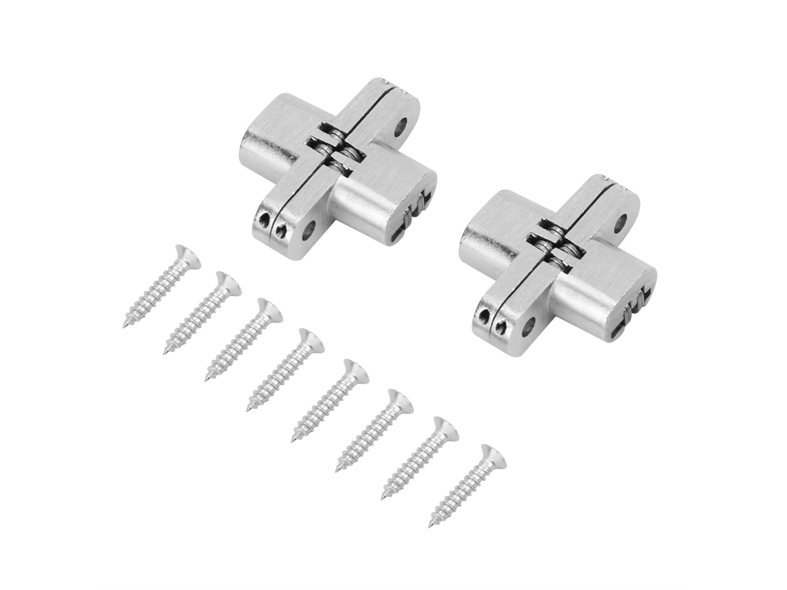 Laxiscreed Dobradiças De Dobra Para Portas Invisíveis, 180º, Conjunto De 2 Peças