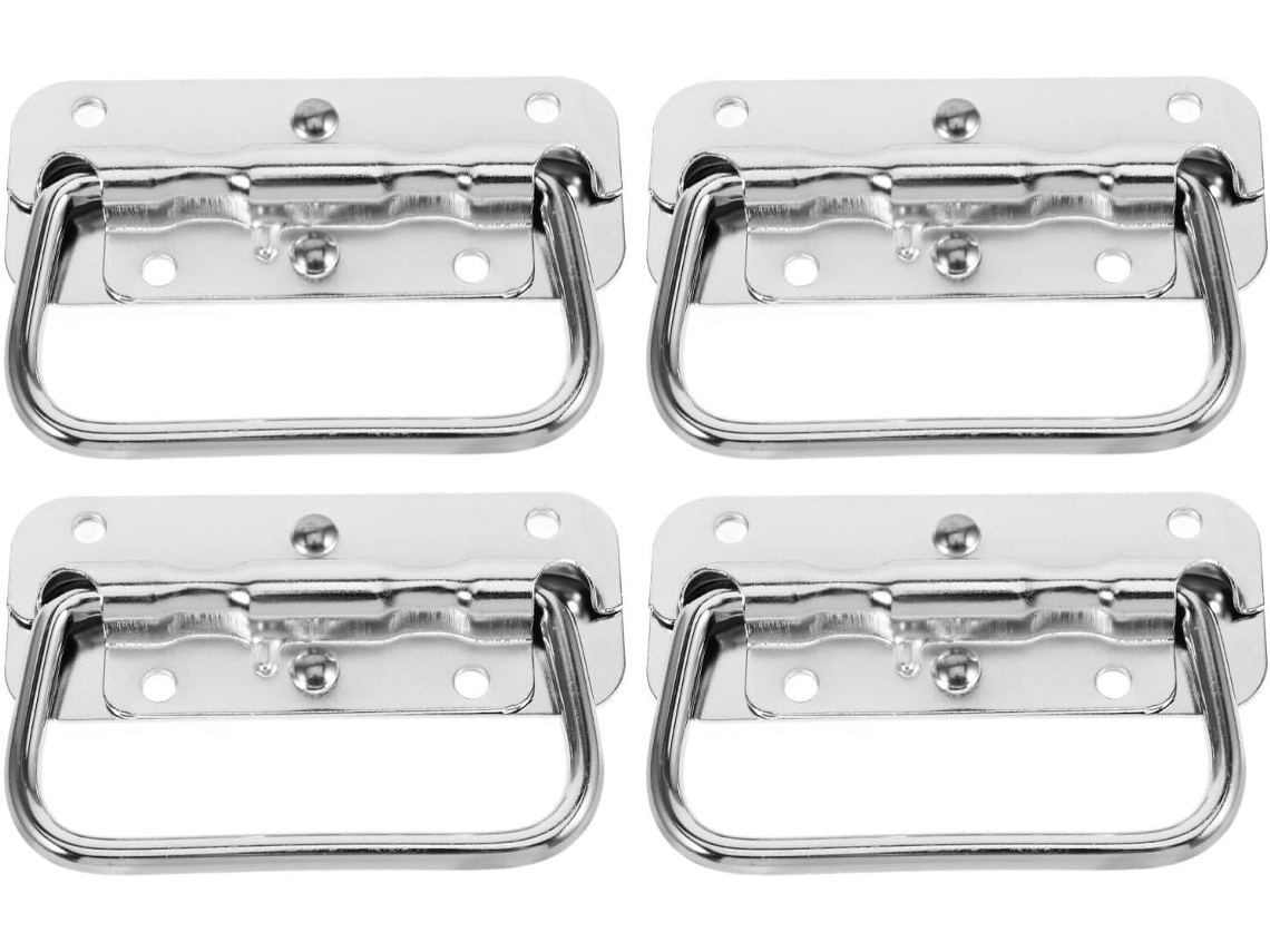 Alças Dobráveis Para Caixas E Baús, Suporte Confiável, 4 Molas De Aço Inoxidável E Design Confortável Para Transportar