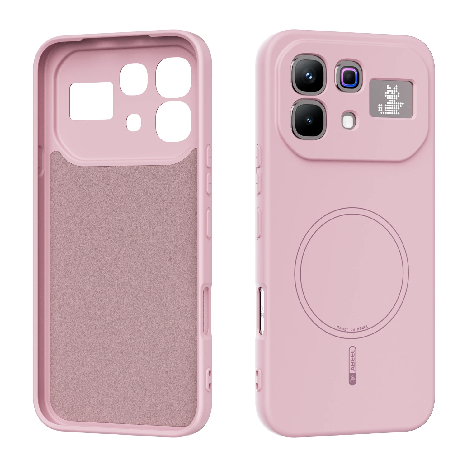 Capa Protetora Magnética De Silicone Líquido (rosa Para Lnfin Hot60i 4g), Resistente A Impactos.