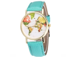 Relógio de pulso feminino de quartzo com pulseira de couro PU casual e elegante (verde menta)