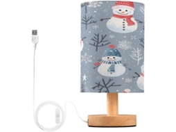 Abajur De Natal Mnsruu Para Quarto, Sala De Estar, Adorável Abajur De Cabeceira Em Formato Boneco Neve Natalino Com