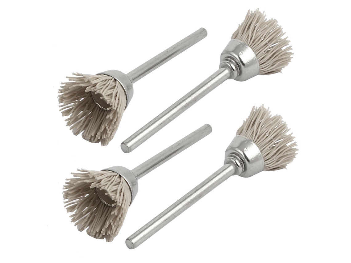 Escova de Nylon Abrasiva com Haste 3 Mm e Copo 10 Diâmetro para Lixar Polir 4 Peças CHABERLU