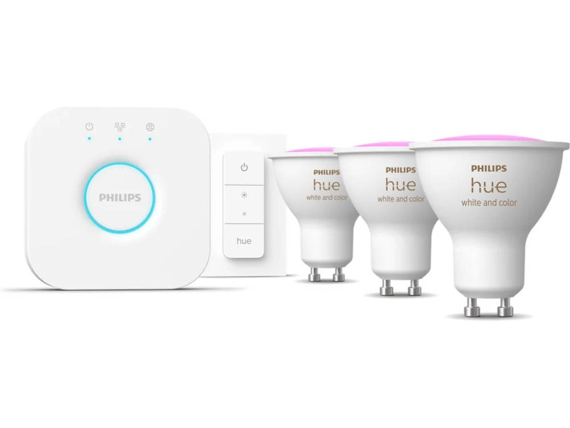 Lâmpada Inteligente PHILIPS Hue WCA GU10 (4.3 Wolts - 3 Unidades)
