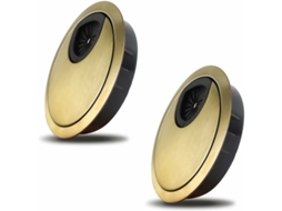 Lurelia Passa-cabos De Mesa, Pack De 2, 20 X 20 Mm, 60 Mm, Metal, Resistente, Preto, Bronze